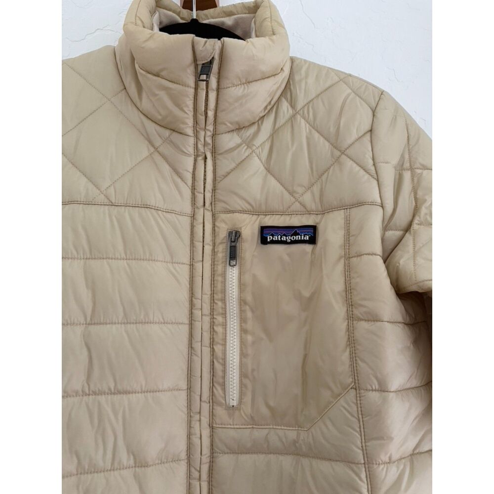 Patagonia Pretty Tan/Cream/Gold Quilted Long Puffer Jacket